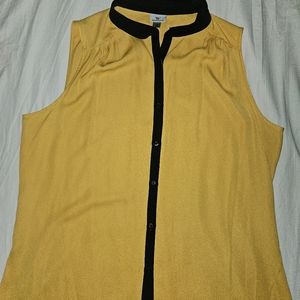 Worthington Yellow and black sleeveless Top XL